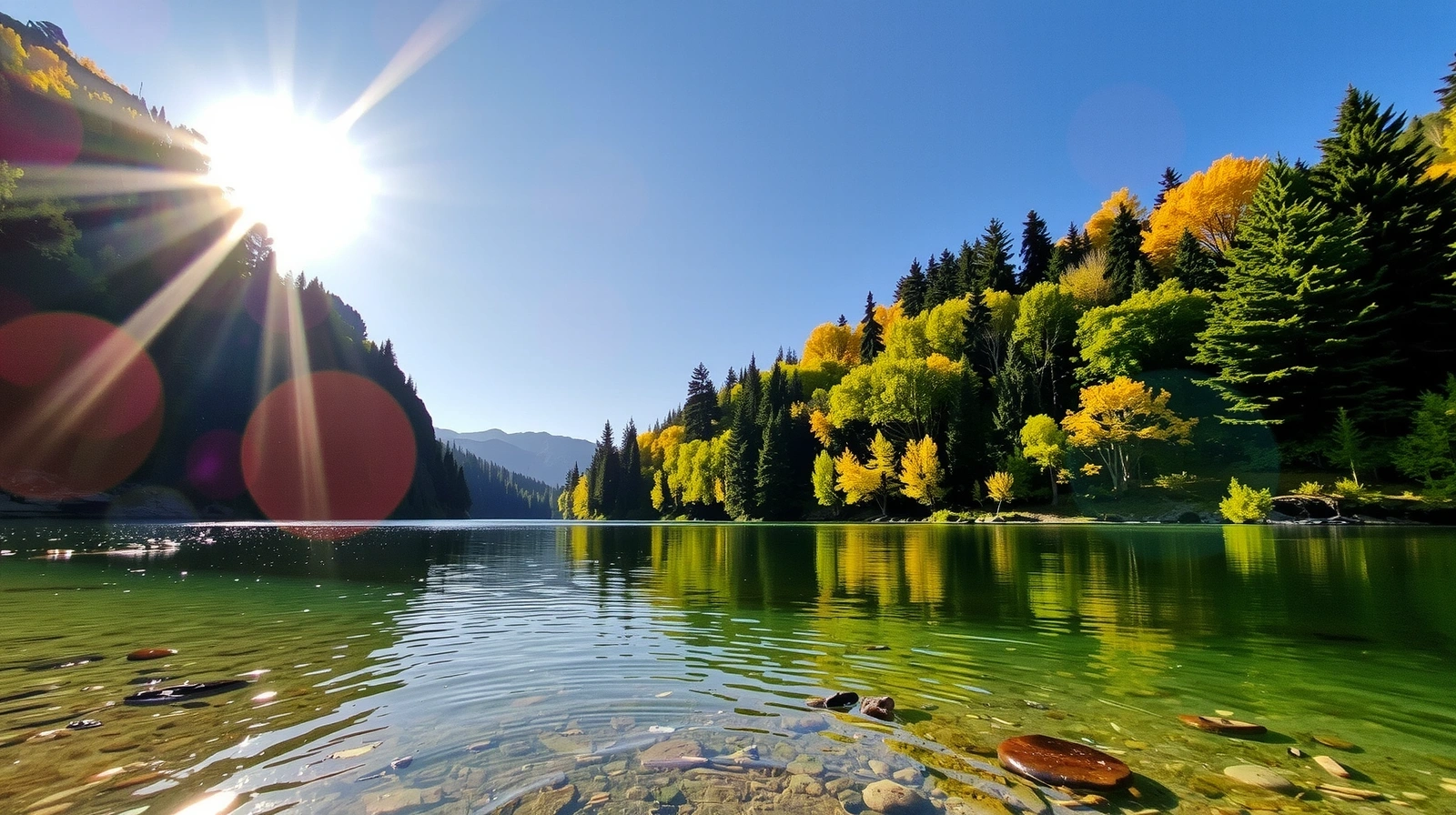 Peisaj natural seren cu elemente de vitalitate